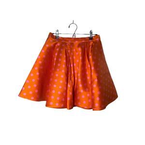 Silvia Tcherassi Silk Polka-Dot Mini Skirt - Orange & Pink